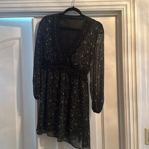 Zara dress. Perfect condition. Size small. DV with lace trim. Studded detail.